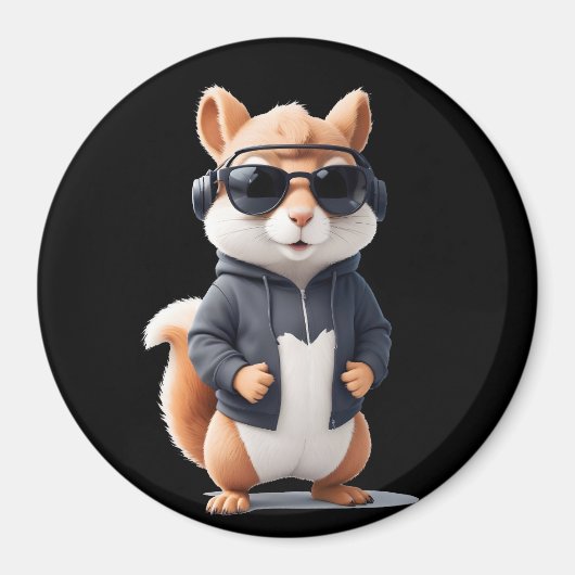Eekhoorn Dragen Hoodie Funny Cool Animal Vector Magneet (Voorkant)