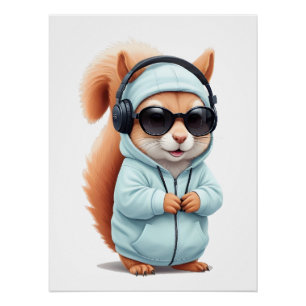 Eekhoorn Dragen Hoodie Funny Cool Animal Vector Perfect Poster