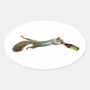 Eekhoorn Drink bietenkticker Ovale Sticker