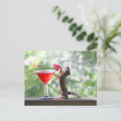 Eekhoorn Drink een cocktail bij Happy Hour Briefkaart (Staand voorkant)