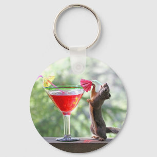 Eekhoorn Drink een cocktail bij Happy Hour Sleutelhanger