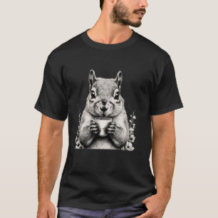 Eekhoorn Drink Koffie Schattigee Wildlife Natuur L T-shirt