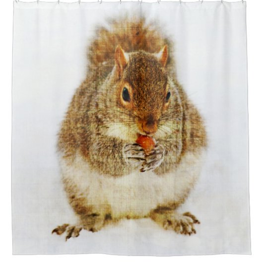 Eekhoorn Een eikel Douchegordijn (Voorkant)