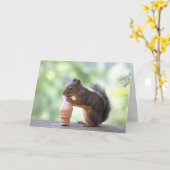 Eekhoorn Een ijsklok eten Kaart (Gele Bloem)