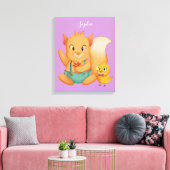 Eekhoorn & Eend, DIY Naam Wit, Bord Lavendel Canvas Afdruk (Insitu (Woonkamer))