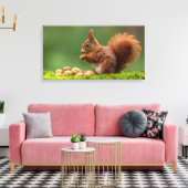 Eekhoorn eet noten canvas afdruk (Insitu (Woonkamer))