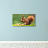 Eekhoorn eet noten canvas afdruk (Insitu (Houten vloer))