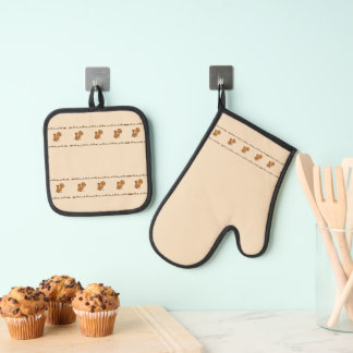 Eekhoorn Eikel & Bladeren Ovenwant & Pannenlap Set