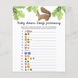 Eekhoorn - emoji pictionary spel voor babyshower