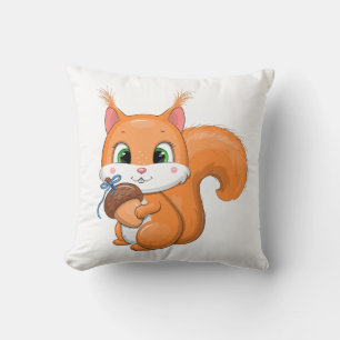 Eekhoorn en eikel. kussen