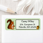 Eekhoorn en eikel retour adreslabel etiket (Insitu)