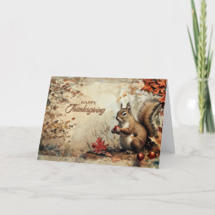 eekhoorn en eikels in de herfst Thanksgiving Feestdagen Kaart