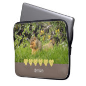 Eekhoorn en geel hart Elektronica Bag Laptop Sleeve (Voorkant Links)