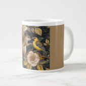 Eekhoorn en gele kanarie met bloemenpatroon grote koffiekop (Voorkant rechts)