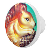 Eekhoorn en pinecone  herfst winter ornament keramische knop (Rechts)