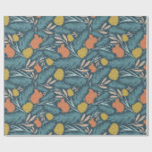 Eekhoorn en Pinecone kerstfeestdag Cadeaupapier (Vlak)