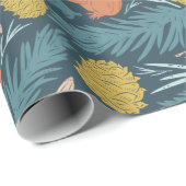 Eekhoorn en Pinecone kerstfeestdag Cadeaupapier (Rol Hoek)