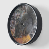 Eekhoorn en Pompoen Wandklok (Hoek)