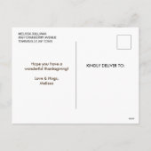 Eekhoorn en pompoenen Happy Thanksgiving Feestdagenkaart (Achterkant)