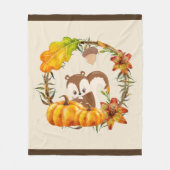 Eekhoorn en pompoenen Rustic Wreath Fleece Deken (Voorkant)