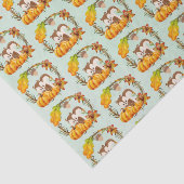 Eekhoorn en pompoenen Rustic Wreath Pattern Tissuepapier (Detail)