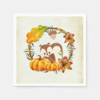 Eekhoorn en pompoenen Rustic Wreath