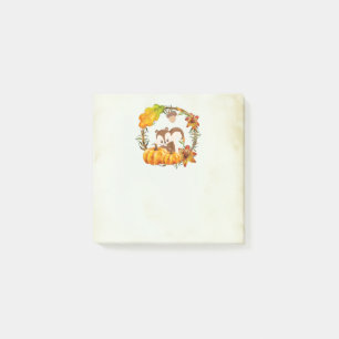 Eekhoorn en pompoenen Rustic Wreath Vintage Post-it® Notes