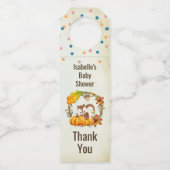 Eekhoorn en pompoenen Rustieke krans Dank u Flessenhanger (Voorkant)