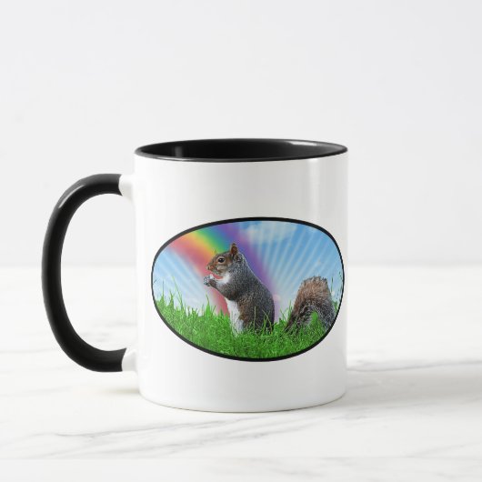 Eekhoorn en regenboog mok (Links)