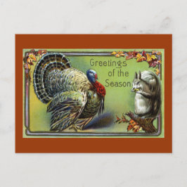 Eekhoorn en Turkije Thanksgiving Feestdagenkaart