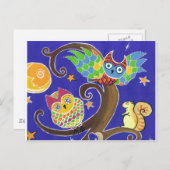 eekhoorn en uilen briefkaart (Voorkant / Achterkant)