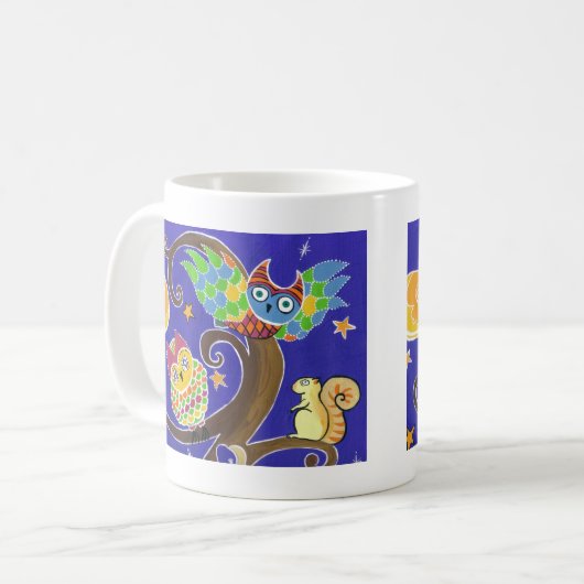 eekhoorn en uilen koffiemok (Voorkant links)