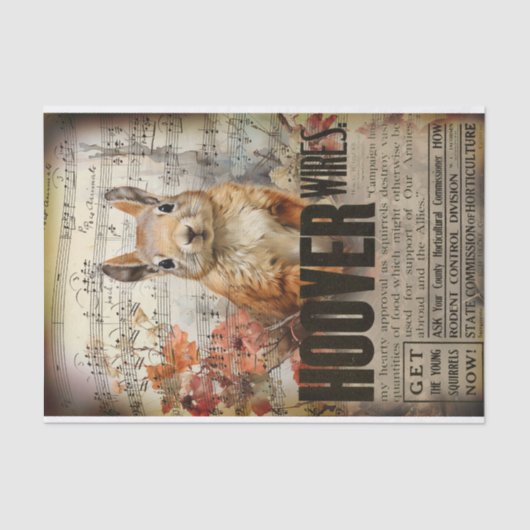 Eekhoorn Ephemera Decoupage Tissuepapier (Voorkant)