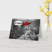 Eekhoorn Franse Kunstenaar Bon Voyage Kaart (Gele Bloem)