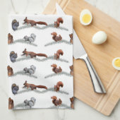 Eekhoorn Frenzy Kitchen Towel Theedoek (Quarter Fold)