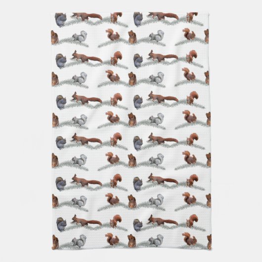 Eekhoorn Frenzy Kitchen Towel Theedoek (Verticaal)