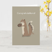 Eekhoorn gefeliciteerd Kaart (Gele Bloem)