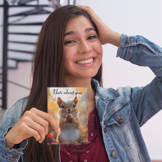 Eekhoorn, gek op jou feestdagenkaart