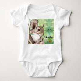 Eekhoorn geslacht neutraal baby outfit romper