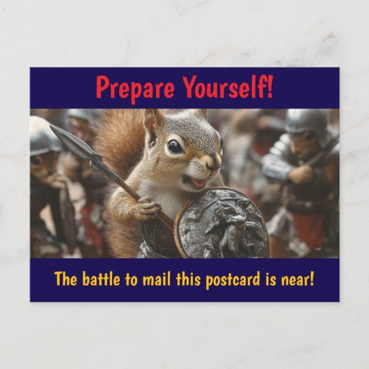 Eekhoorn Gevecht Briefkaart (Voorkant)