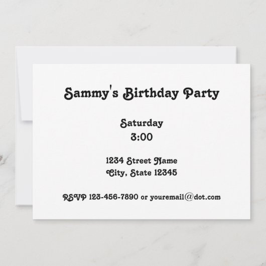 Eekhoorn Gitaar Verjaardag Party Uitnodiging (Achterkant)