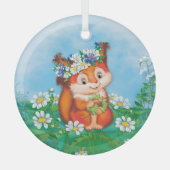 eekhoorn glas ornament (Voorkant)