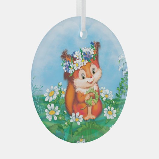 eekhoorn glas ornament (Voorkant Rechts)