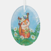 eekhoorn glas ornament (Voorkant links)