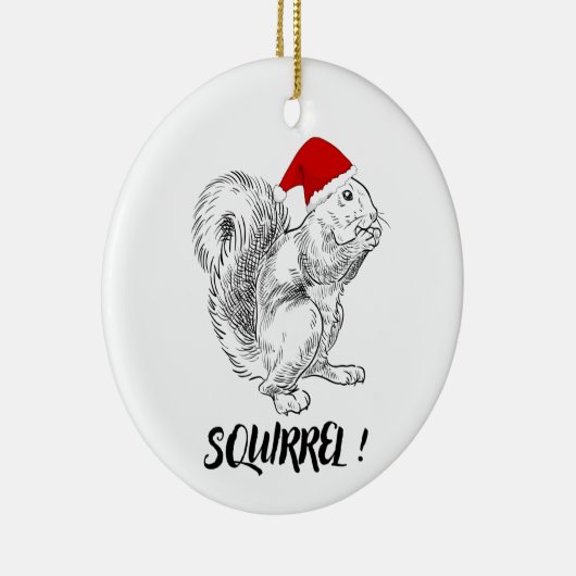 Eekhoorn - Grappig kerstontwerp T-Shirt Keramisch Ornament (Rechts)