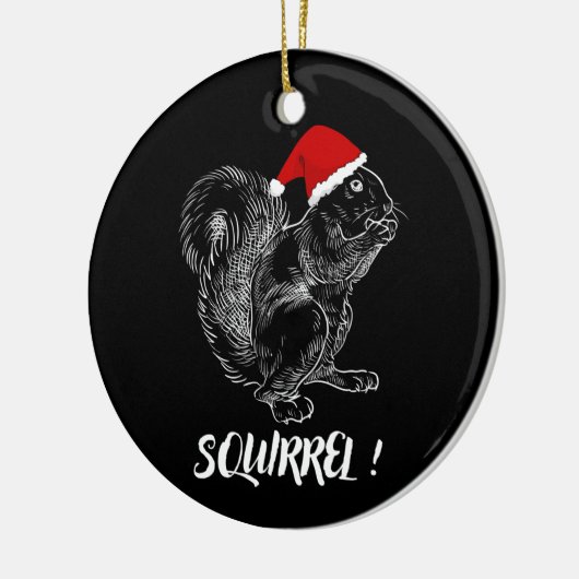Eekhoorn - Grappig kerstontwerp T-Shirt Keramisch Ornament (Links)