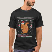 Eekhoorn Grappig Lelijke Xmas Sneeuwvlokken Lichtb T-shirt (Voorkant)