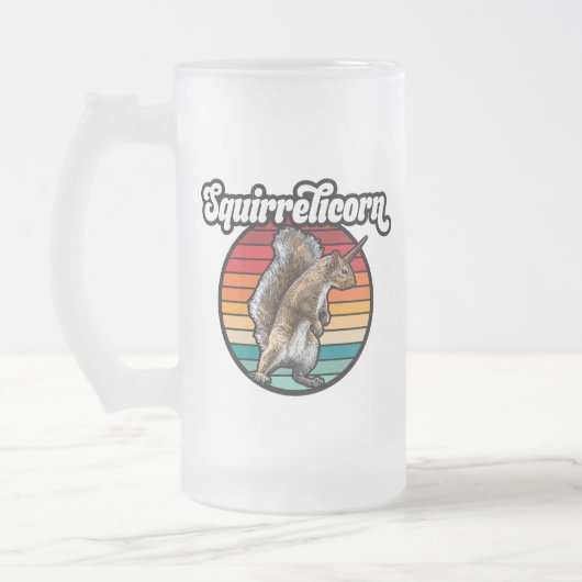 Eekhoorn - grappige,  eekhoorn eenhoorn matglas bierpul (Links)