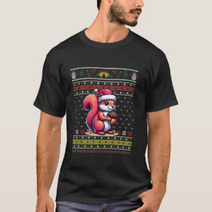 Eekhoorn Grappige Lelijke Noten Kerstboom Kerstmut T-shirt