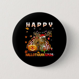 Eekhoorn Halloween En Prettig Kerstfeest Gelukkig Ronde Button 5,7 Cm